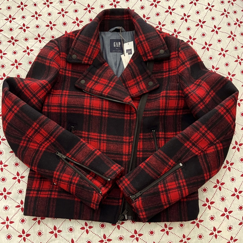 Stylish and Sporty Women Plaid Wool Jacket